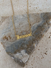 Load image into Gallery viewer, GOTHIC NAME NECKLACE ON DAINTY CHAIN